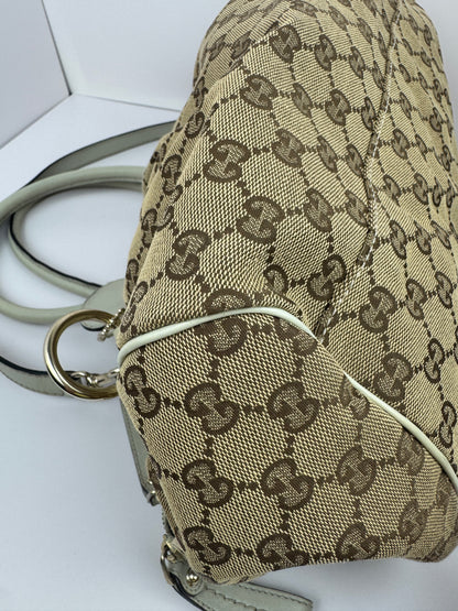 Gucci Sukey Boston GG Canvas White