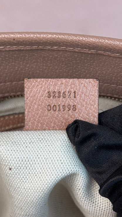 Gucci Bree GG Canvas Tote Shoulder Bag Nude