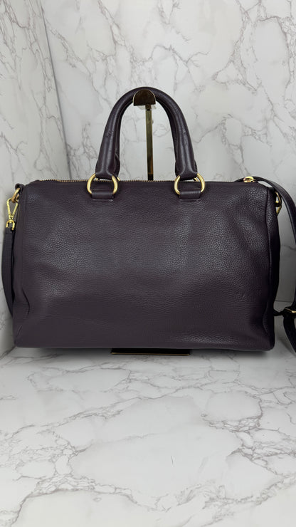 Prada Vitello Daino Leather Bauletto Purple