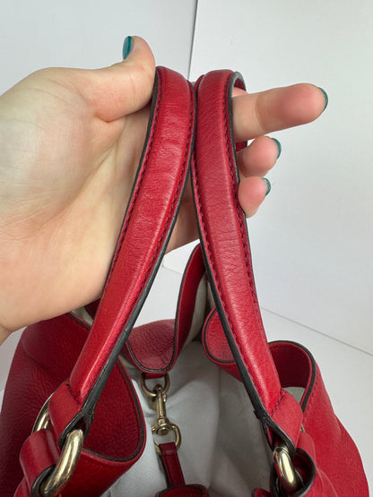 Gucci Red Soho pebbled leather hobo with tassel