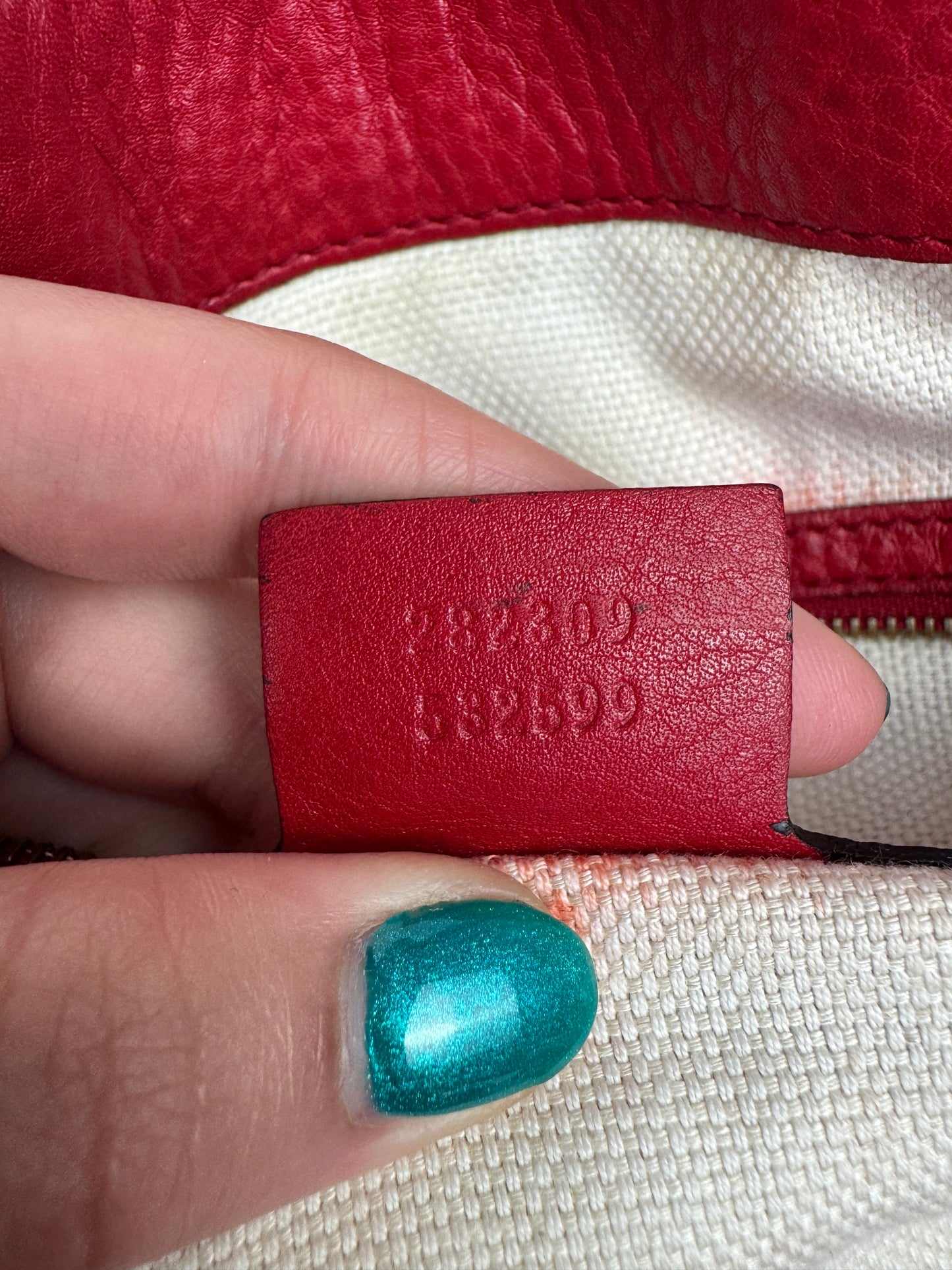 Gucci Red Soho pebbled leather hobo with tassel
