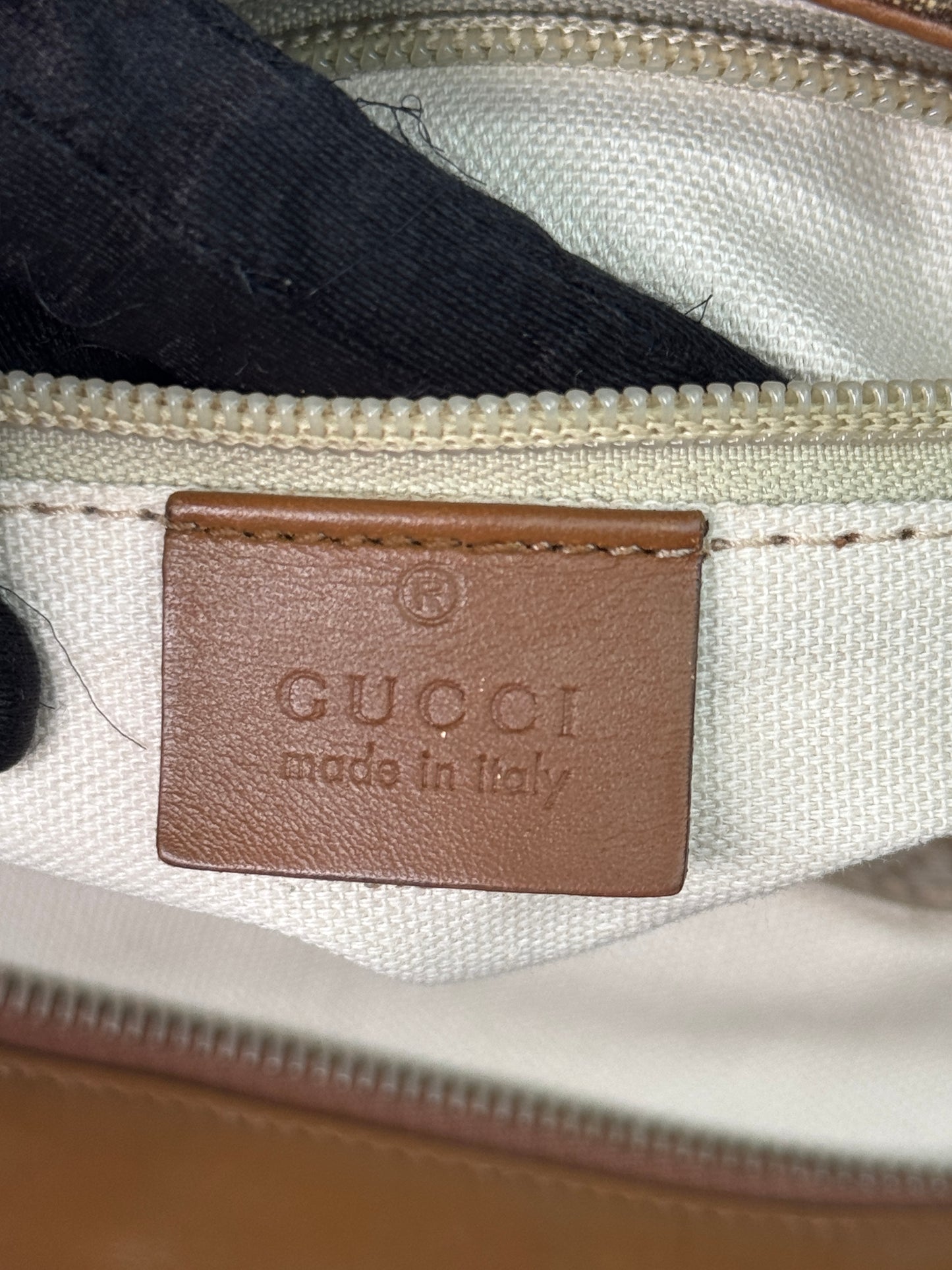 Gucci Web Loop Shoulder GG Canvas Light Brown