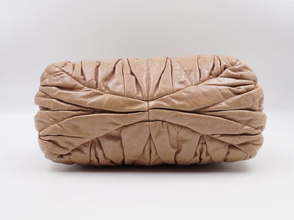Miumiu Matelassé Leather Handbag Beige