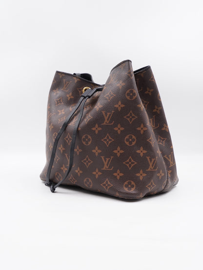 Louis Vuitton Noé BB / Shoulder Bucket Bag – Monogram Canvas with Black Leather Trim