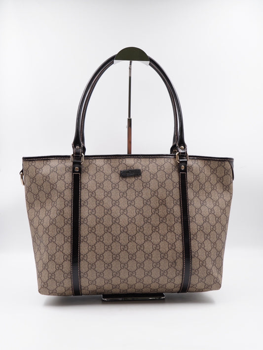 Gucci Joy Tote GG Supreme Coated Canvas Dark Brown