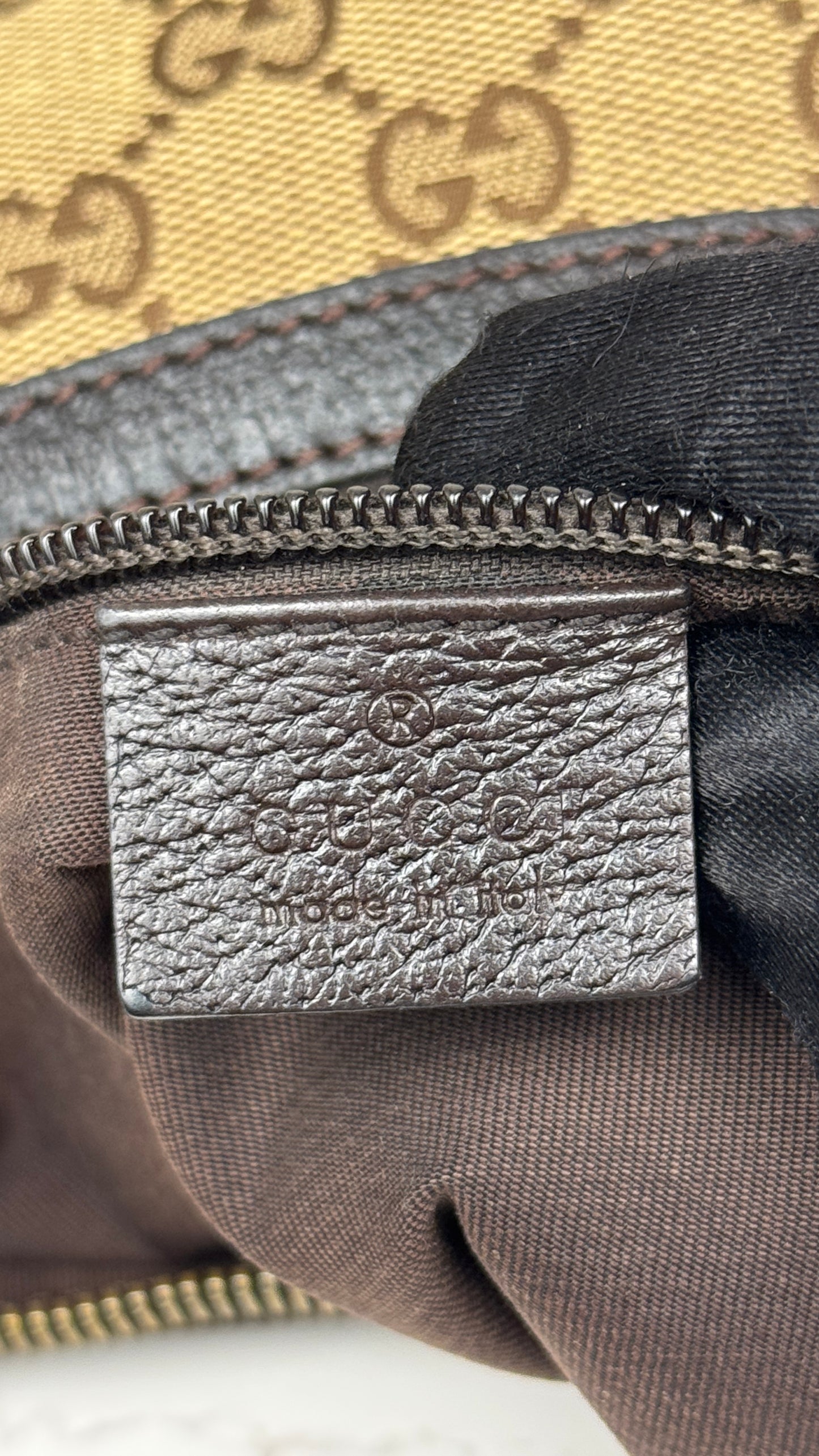 Gucci Half Moon Saddle Crossbody Brown