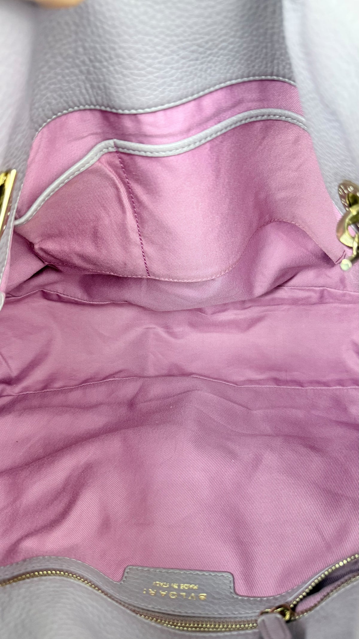 BVLGARI Leather Top Handle Purple
