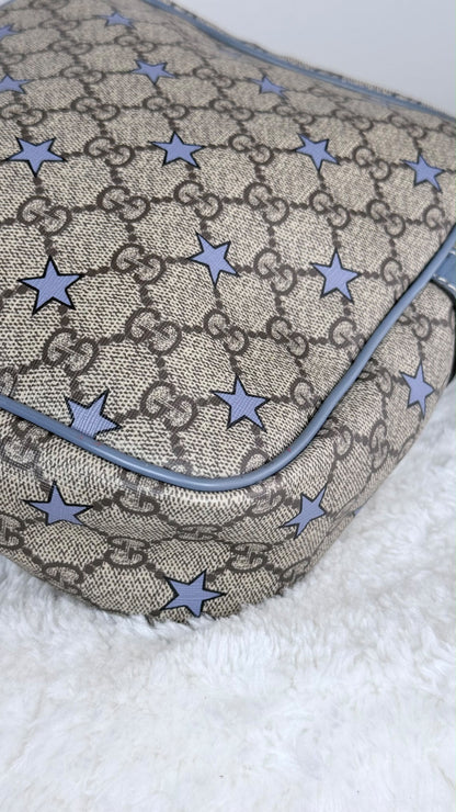 GUCCI GG Supreme Star Crossbody Coated Canvas Blue
