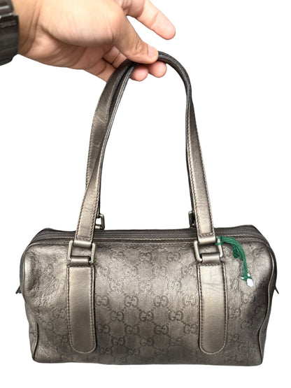 Gucci Boston Mini Guccisimma Leather Grey