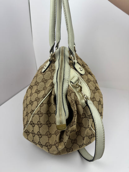 Gucci Sukey Boston GG Canvas White