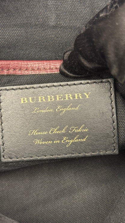 Burberry Convertible Clutch House Check Canvas Small
