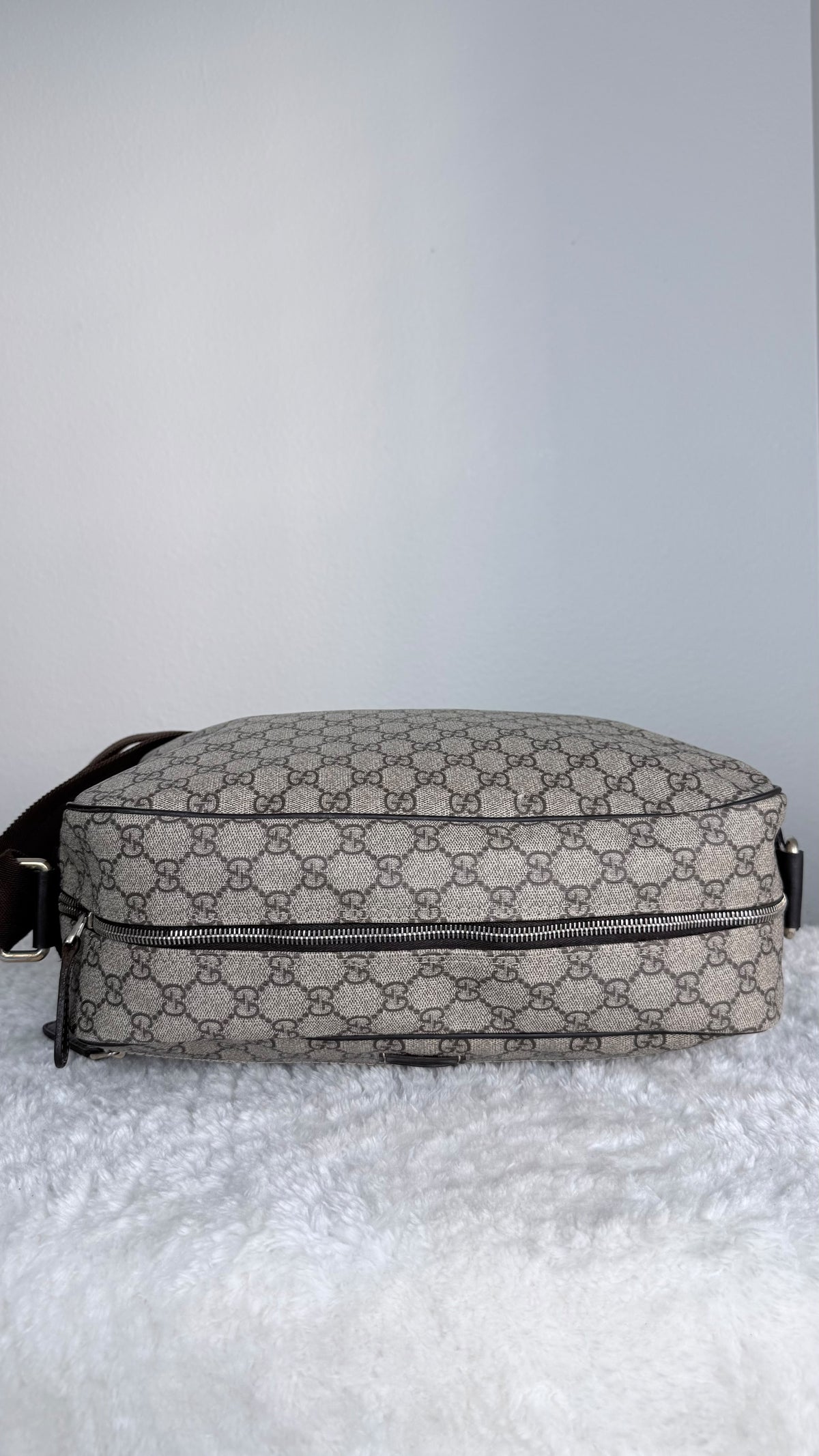 GUCCI Front Zip Camera GG Coated Canvas Large