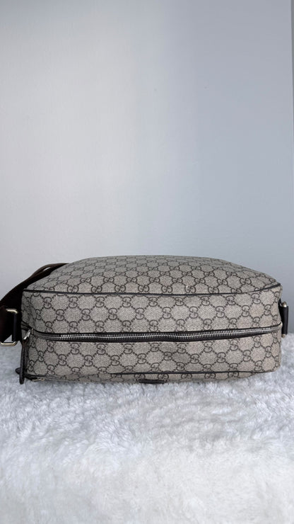GUCCI Front Zip Camera GG Coated Canvas Large