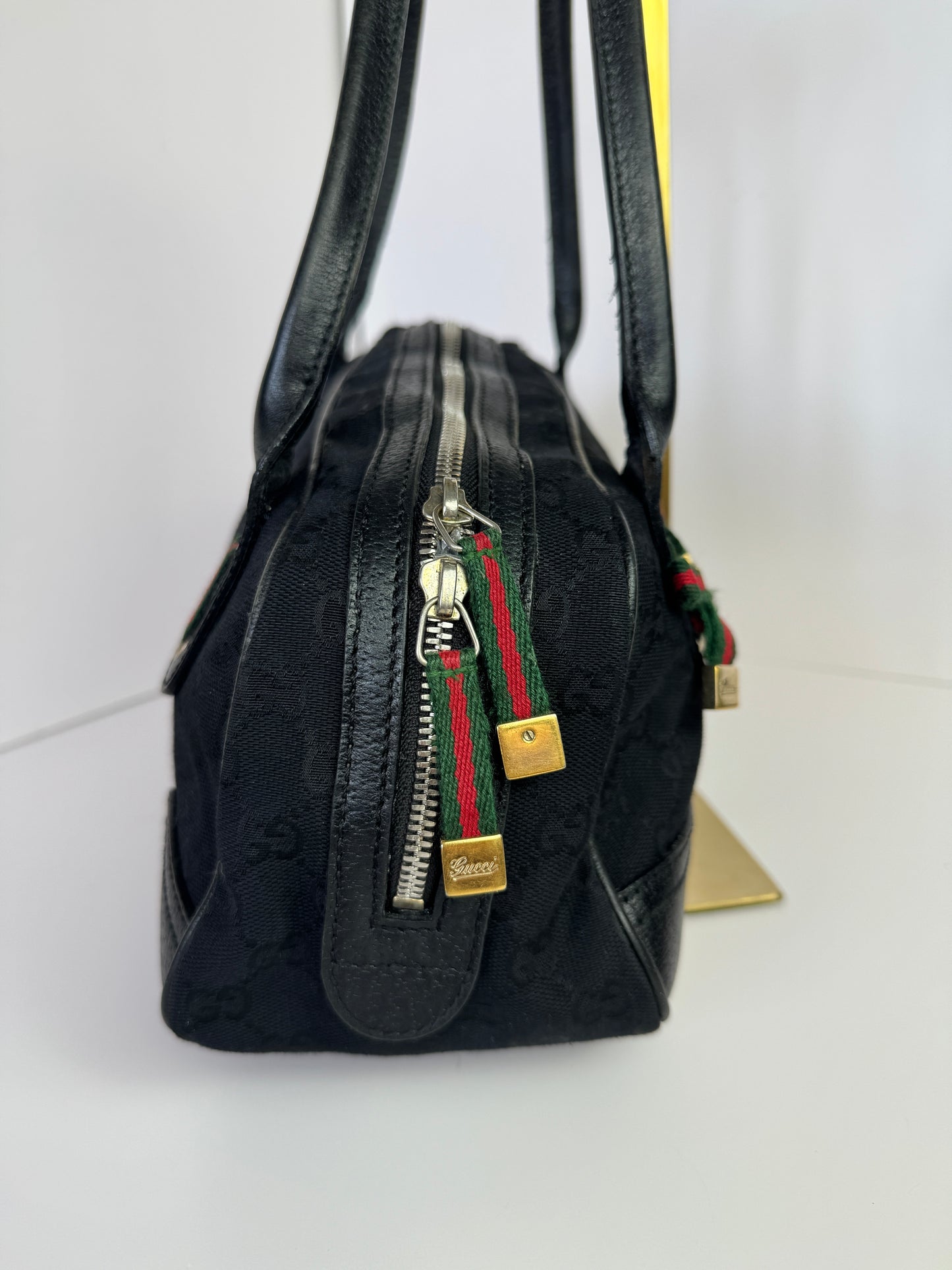 GUCCI  Princy Boston Small GG Black Canvas