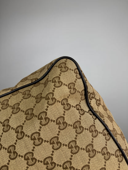 GUCCI Web Strap Messenger GG Canvas Brown