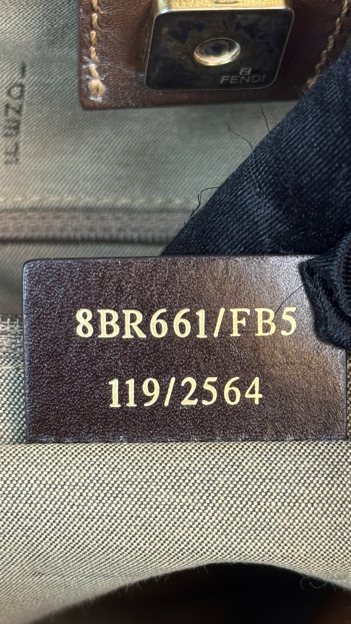 Fendi Zucchino Spalmati Chiusura tote bag in brown coated canvas with brown leather trim