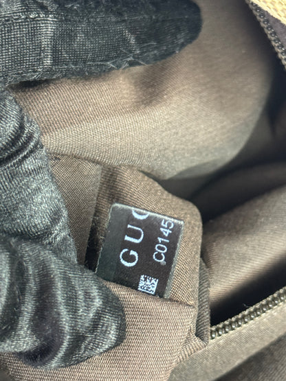 GUCCI Web Flat Messenger Green and Red Stripe Brown