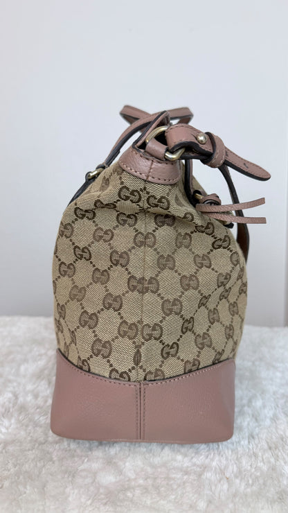 GUCCI Bree Top Handle GG Canvas Pink