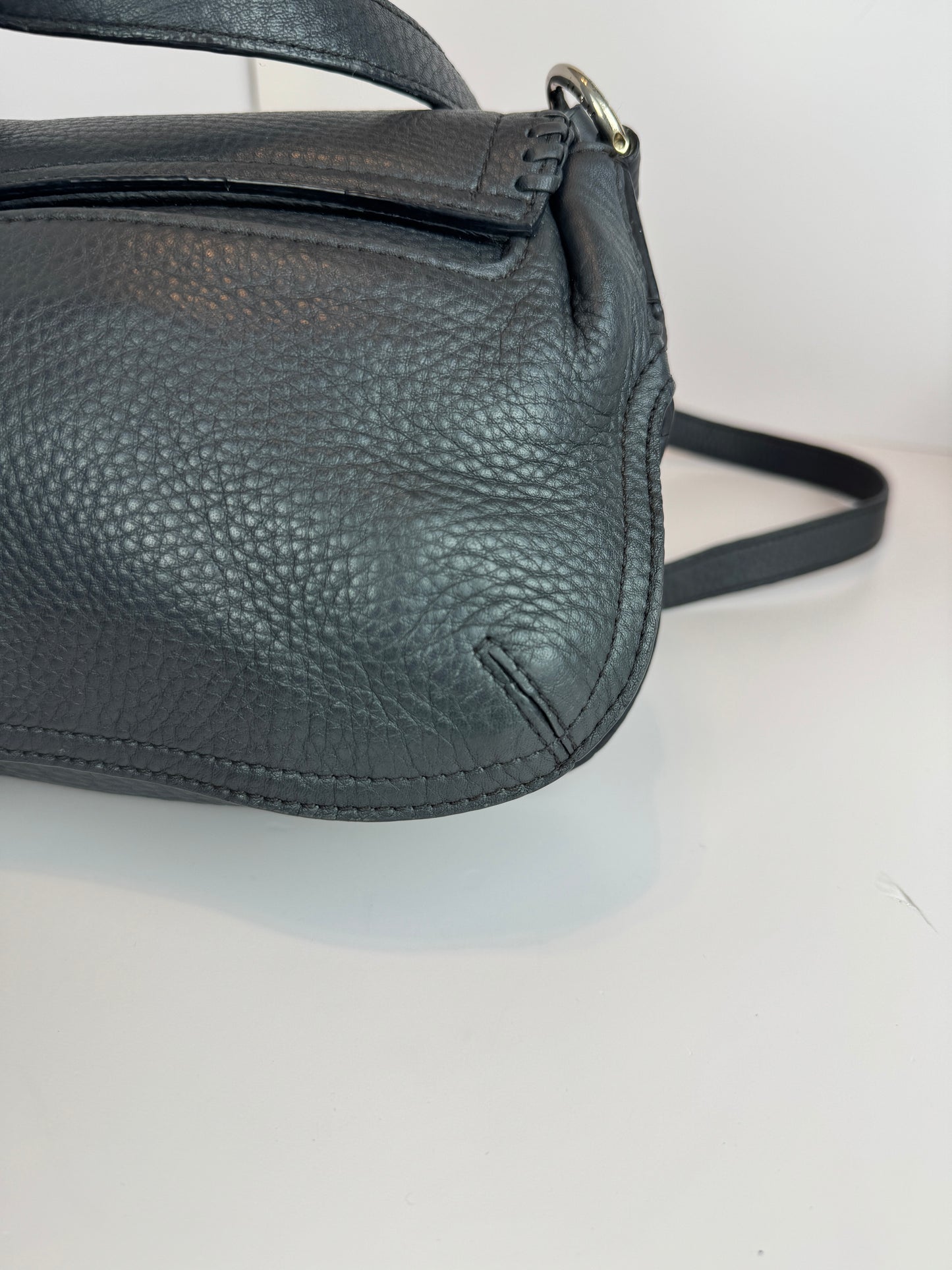 Mcm Leather flap crossbody Dark grey