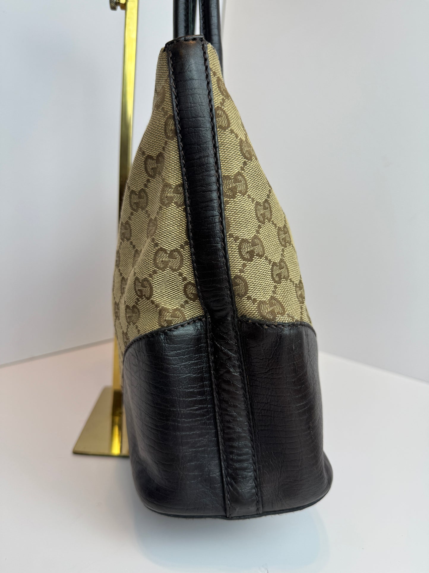 GUCCI Hasler Tote Monogram Medium Dark Brown