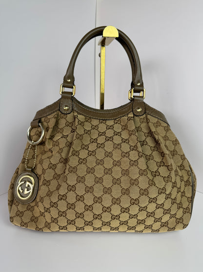 GUCCI Sukey Hobo GG Canvas Kaki