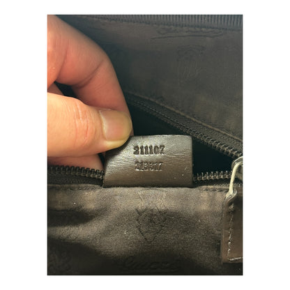 Authentic Gucci Front Zip camera Bag GG Coated