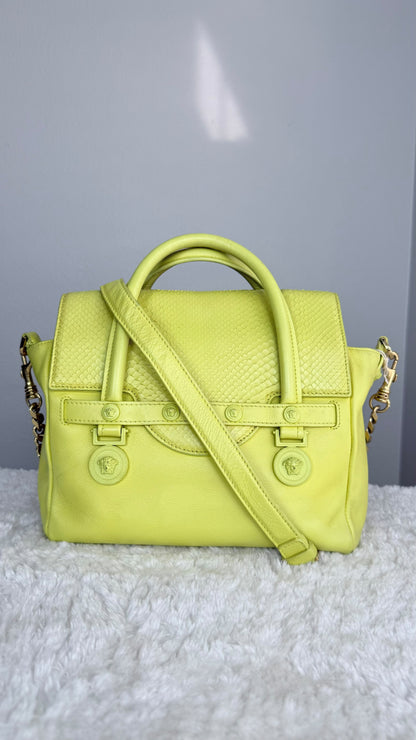 VERSACE Top Handle leather Bag Neon