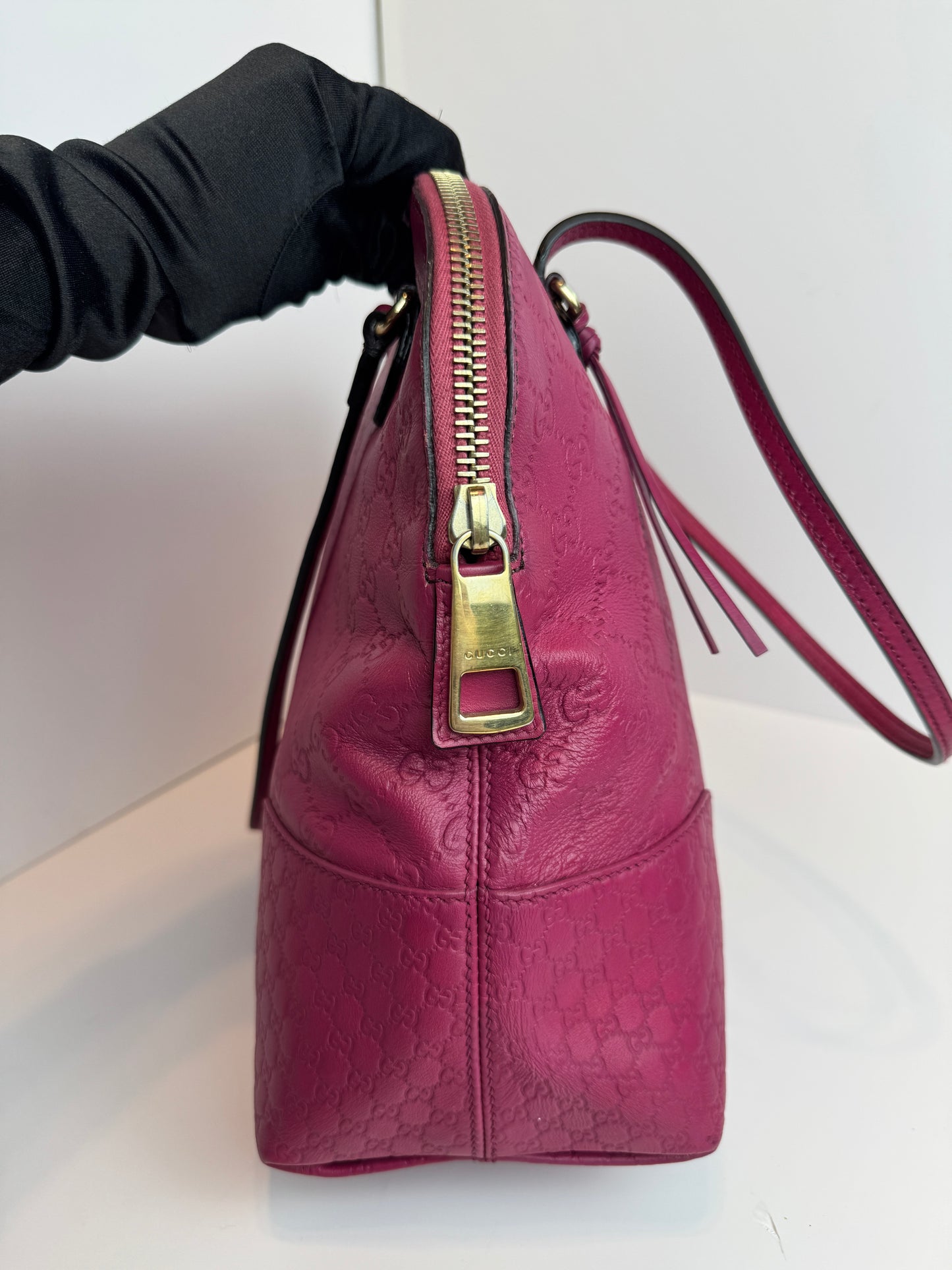 GUCCI Bree Shoulder Leather Pink