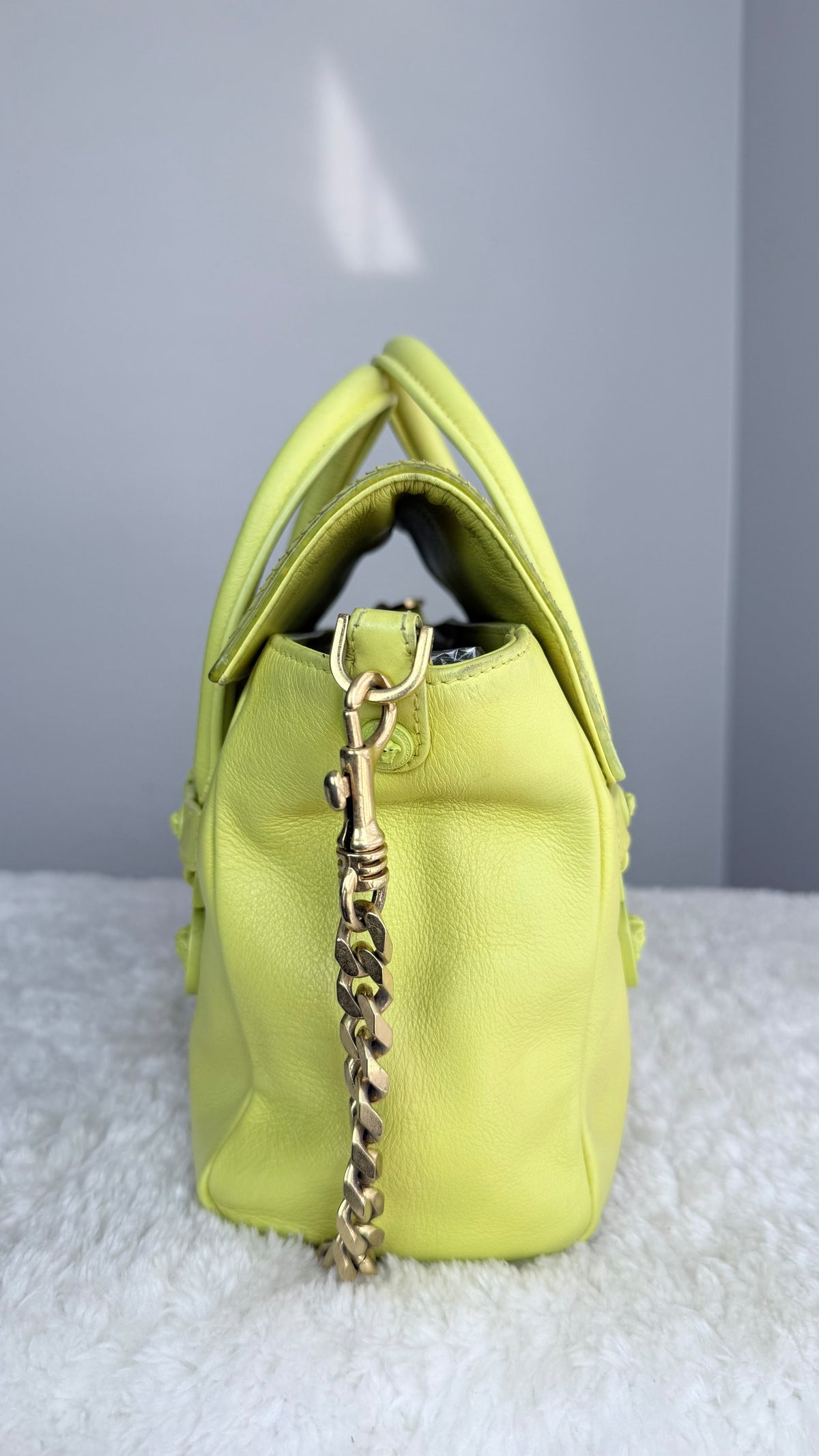 VERSACE Top Handle leather Bag Neon