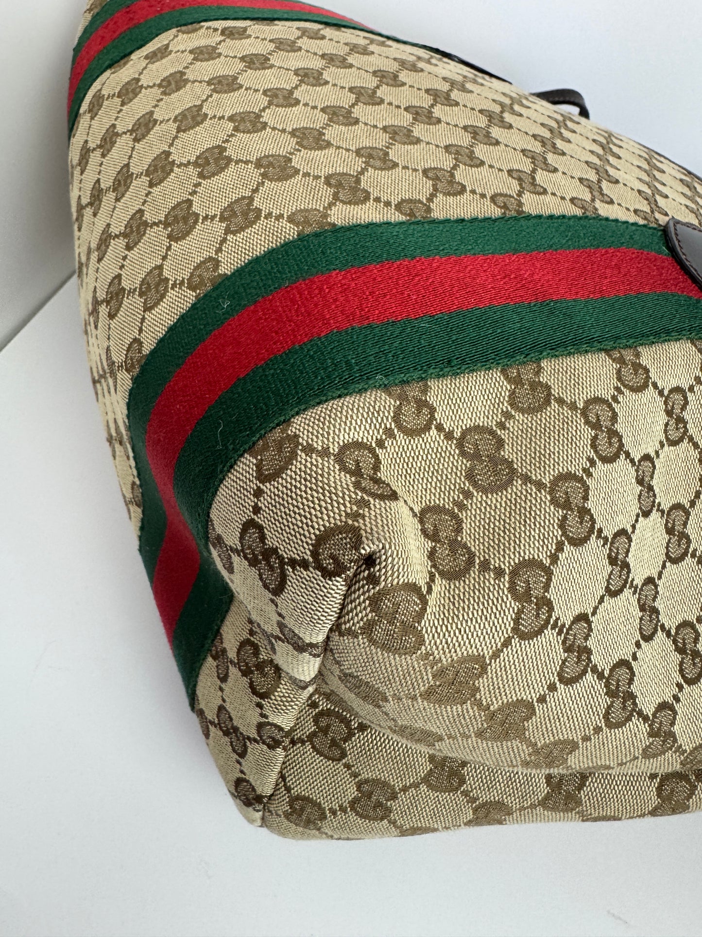 Gucci Web Tote GG Canvas Dark Brown
