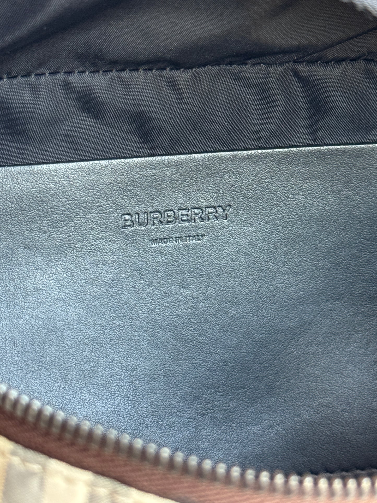 BURBERRY Nylon Check Sonny Bum bag Achieve beige Black