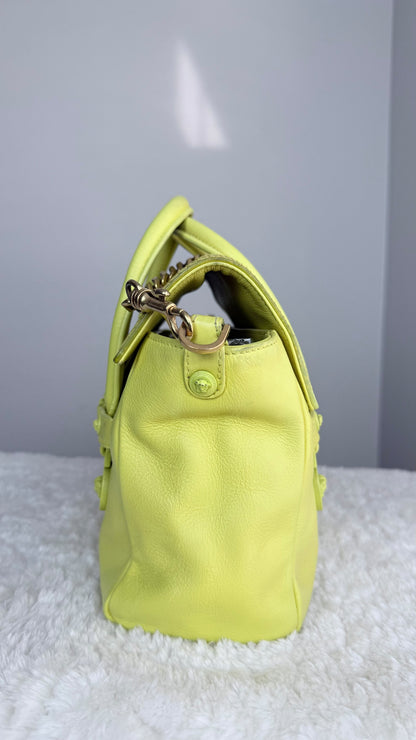 VERSACE Top Handle leather Bag Neon