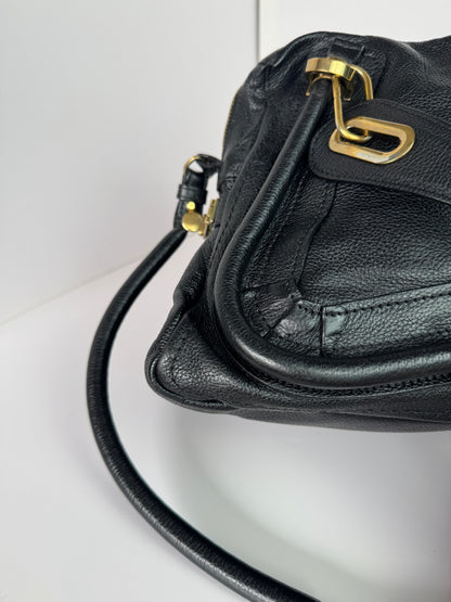 CHLOE Paraty Top Handle Bag Medium Leather Black