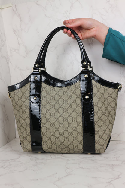 Gucci GG Supreme Ribbon Tote Coated Canvas Bag