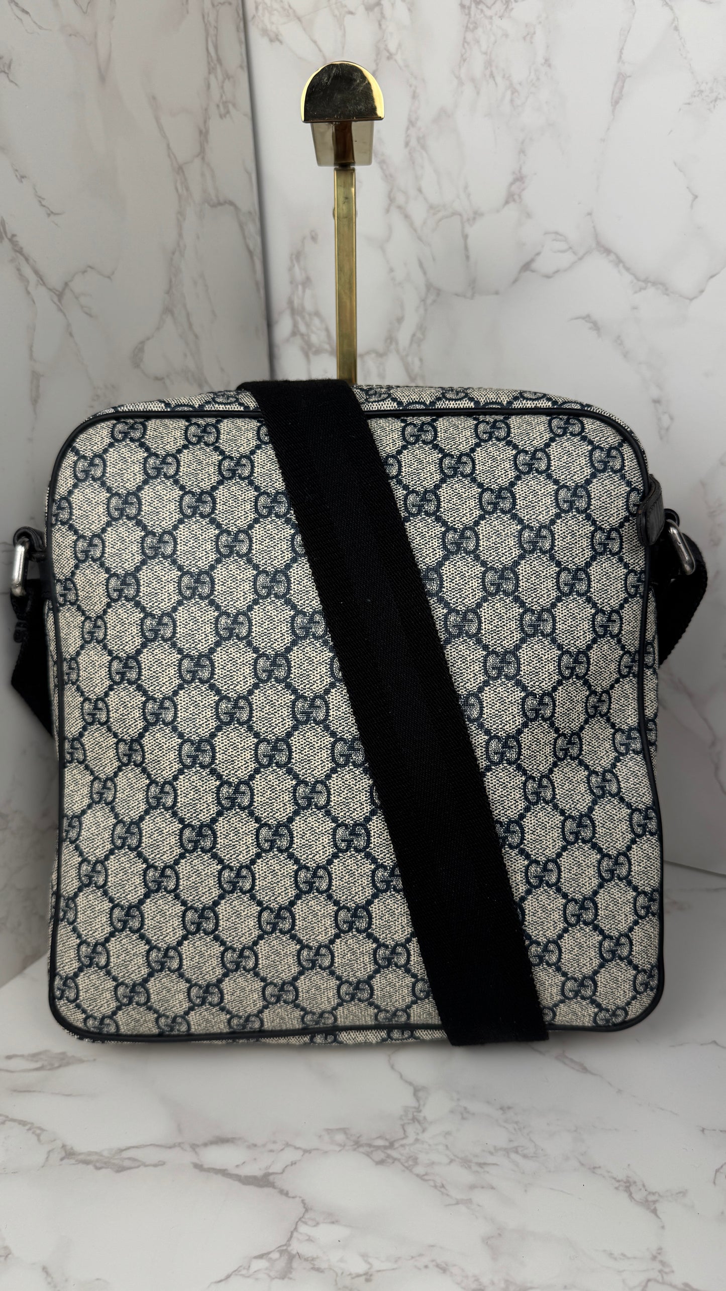 Gucci Front Zip Messenger Navy