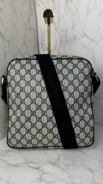 Gucci Front Zip Messenger Navy