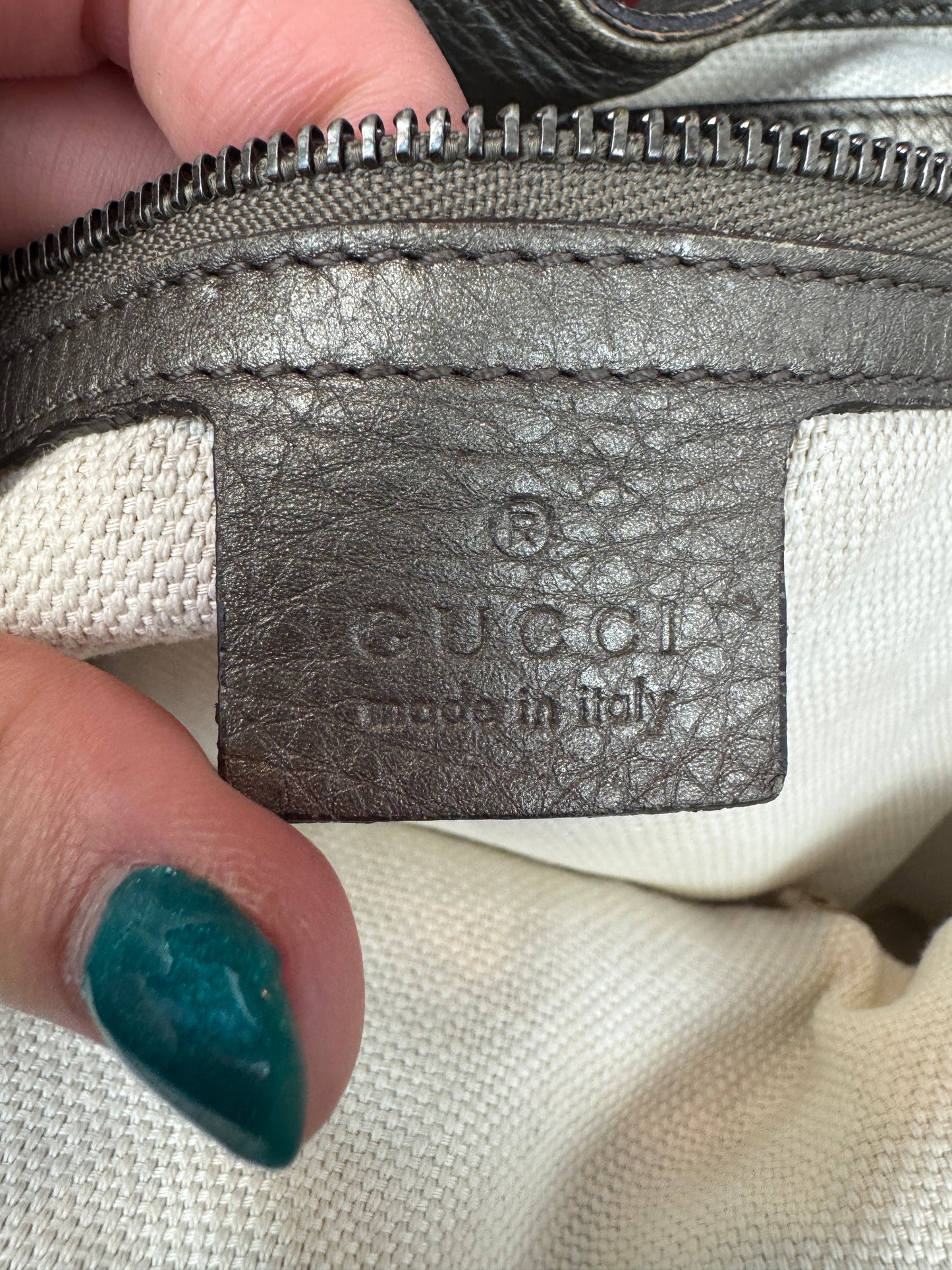 Gucci Soho Leather medium Grey  Bag