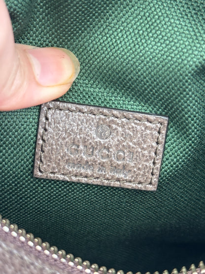 NEW GUCCI Web Boston GG Supreme Coated Canvas Brown