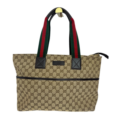 Gucci Web Stripe Diaper Tote GG Canvas