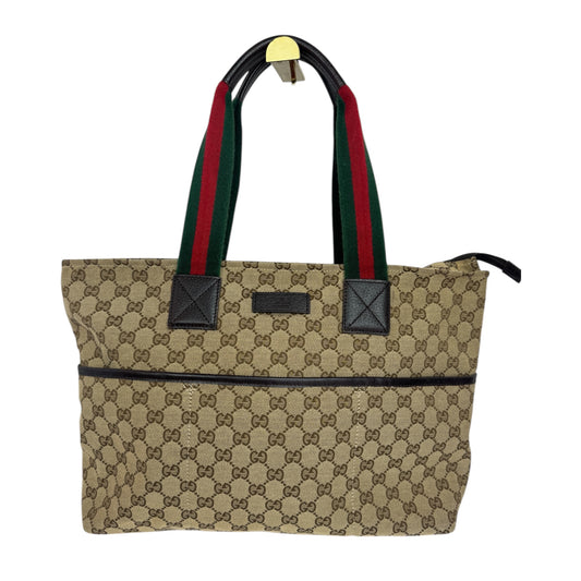 Gucci Web Stripe Diaper Tote GG Canvas