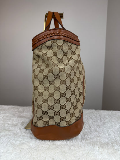 GUCCI Tote GG Canvas Brown