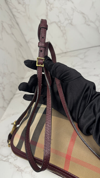 Burberry Convertible Clutch House Check Canvas Small