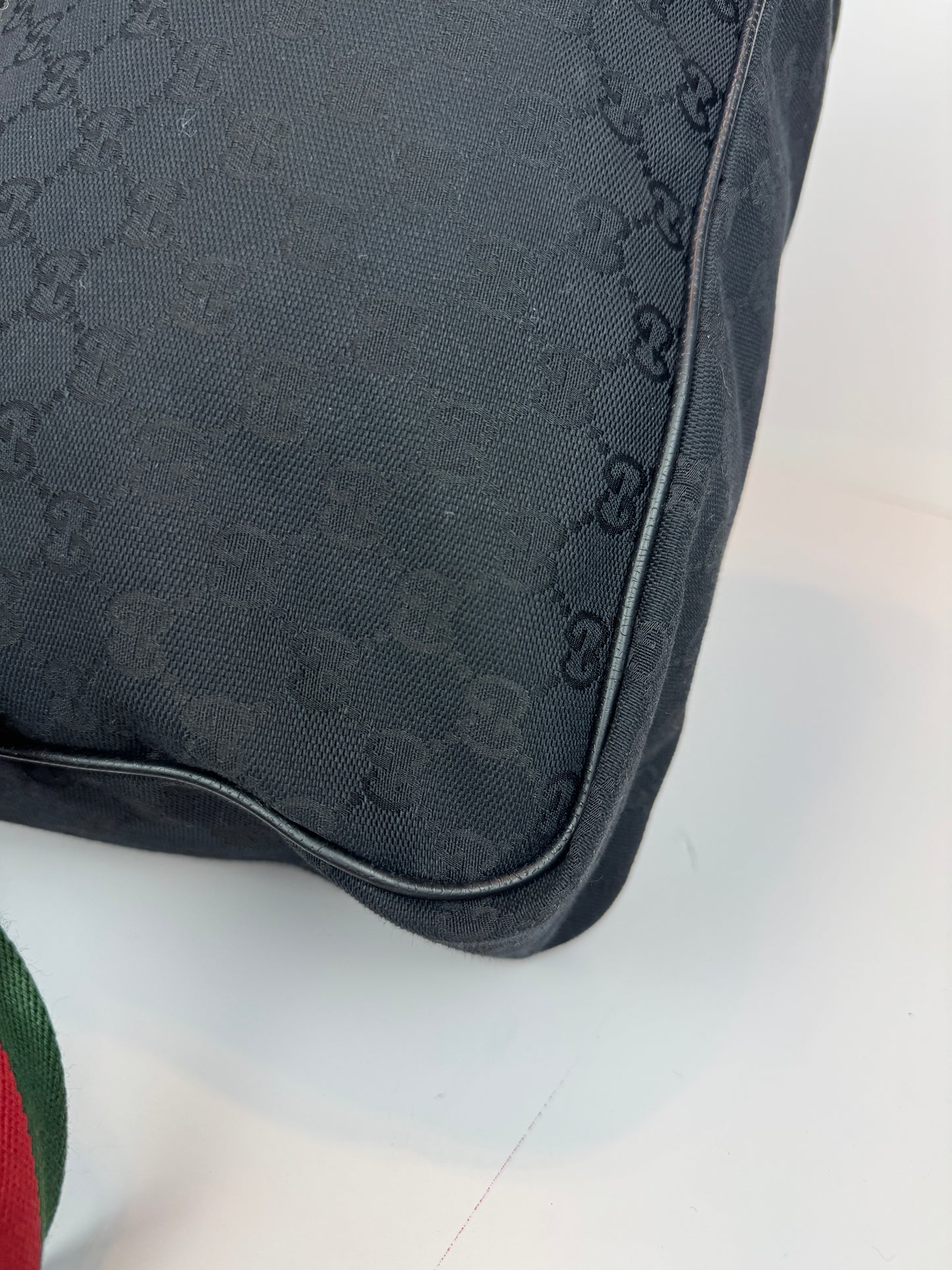 GUCCI Web Flap Messenger GG Canvas Black