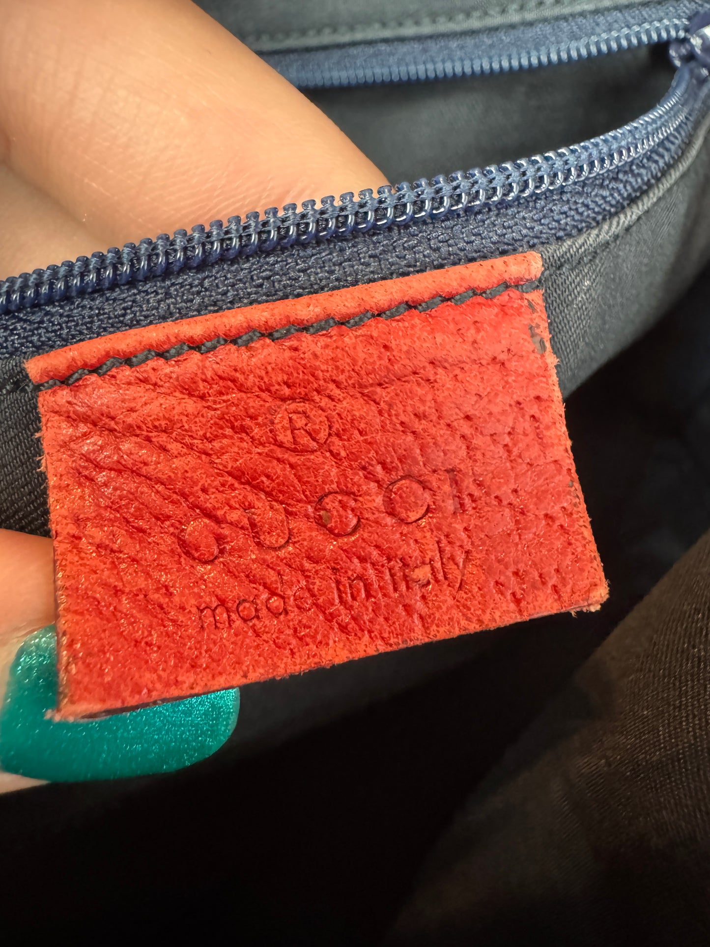 Gucci GG Canvas Boston Navy and red