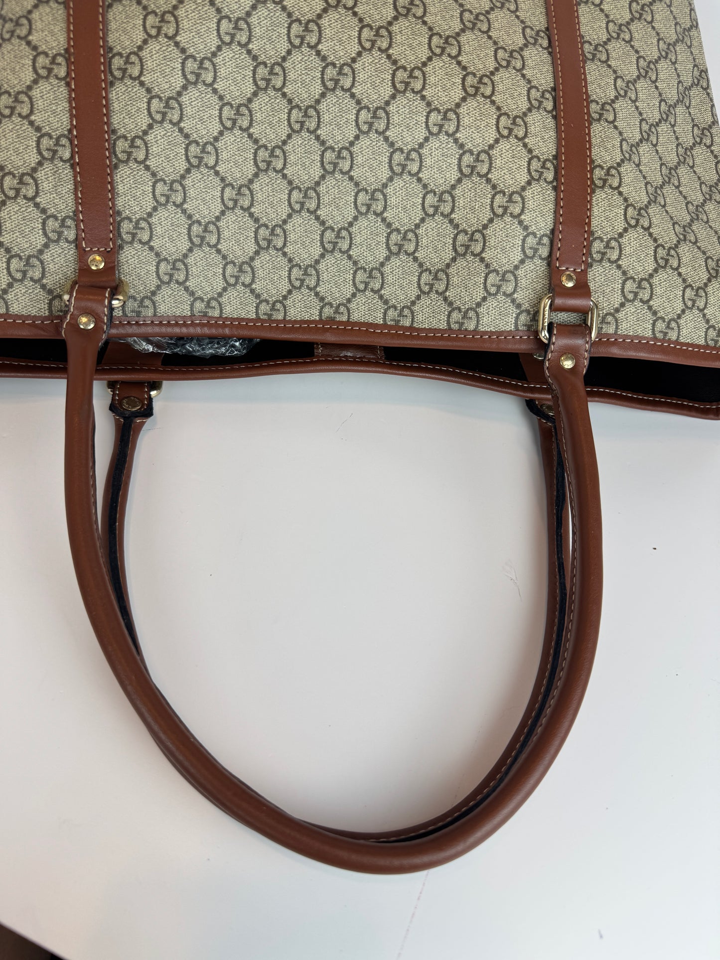 Gucci shopping tote GG Supreme coated canvas brown