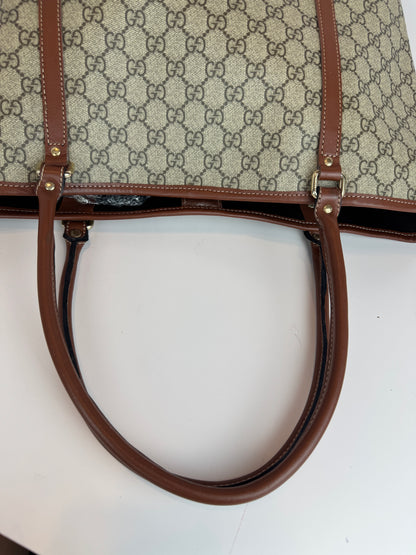 Gucci shopping tote GG Supreme coated canvas brown