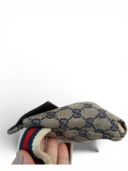Gucci Vintage Double Belt Bag GG Canvas