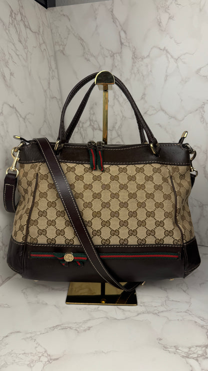 Gucci Mayfair Handle GG Canvas Brown
