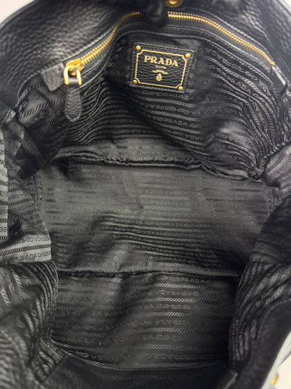 PRADA Vitello Daino Double Pocket Leather Black