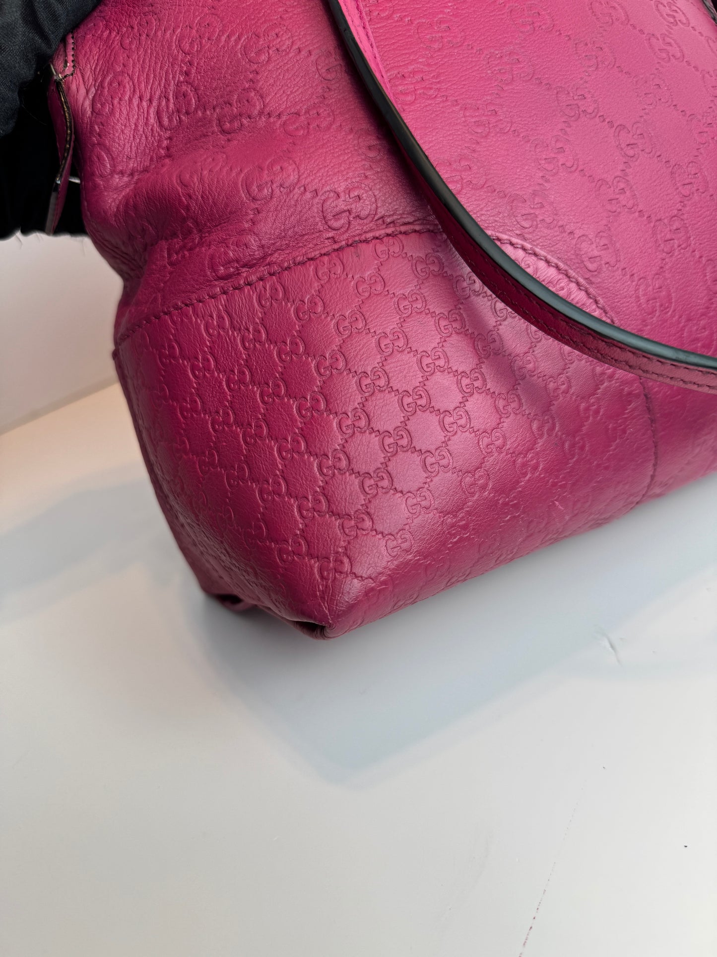 GUCCI Bree Shoulder Leather Pink